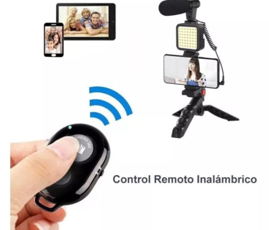 Trípode de celular Con Luz Y micrófono