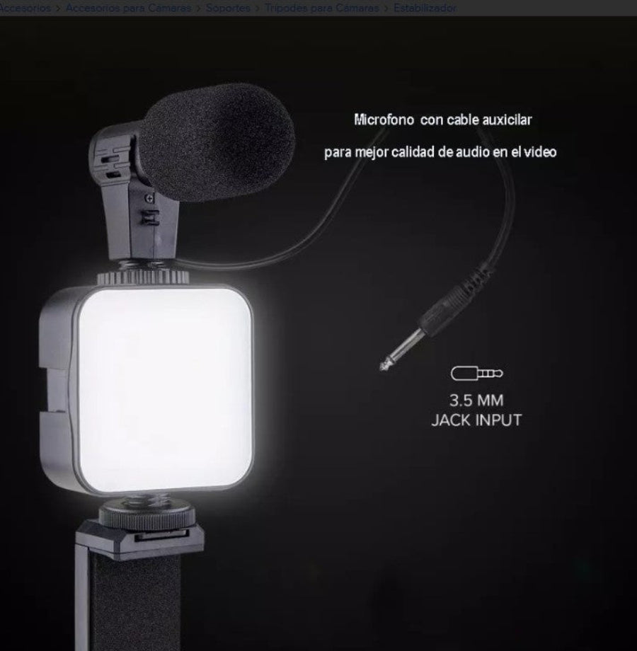 Trípode de celular Con Luz Y micrófono