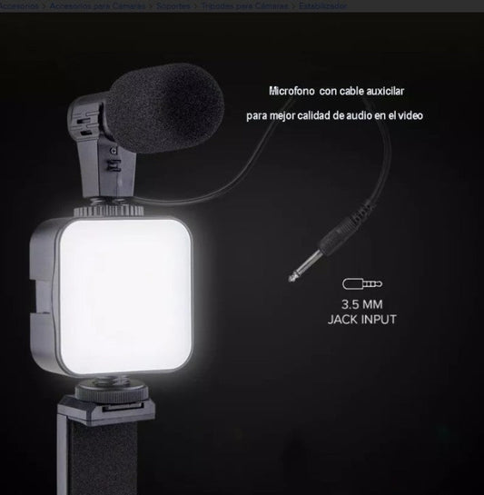 Trípode de celular Con Luz Y micrófono