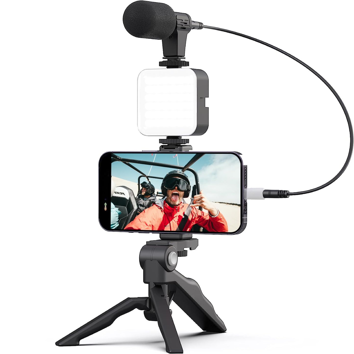 Trípode de celular Con Luz Y micrófono