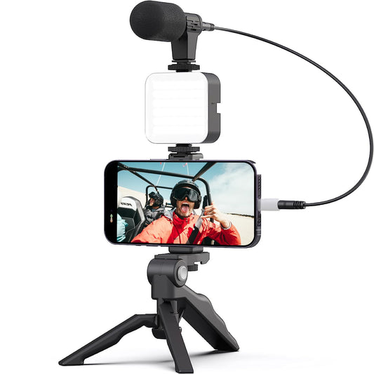 Trípode de celular Con Luz Y micrófono